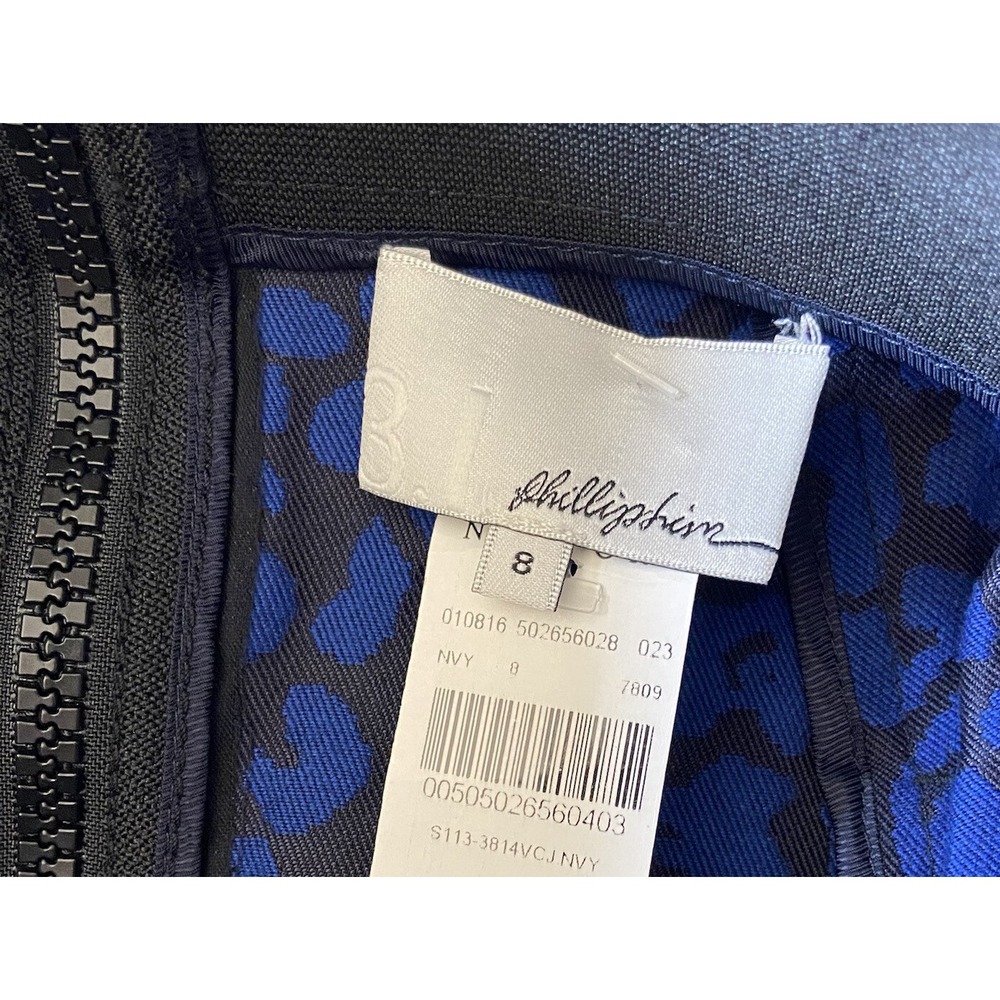 NWT 3.1 Phillip Lim Navy Blue & Black Cheetah Print Skirt Sz 8 MSRP $350 - Picture 9 of 9
